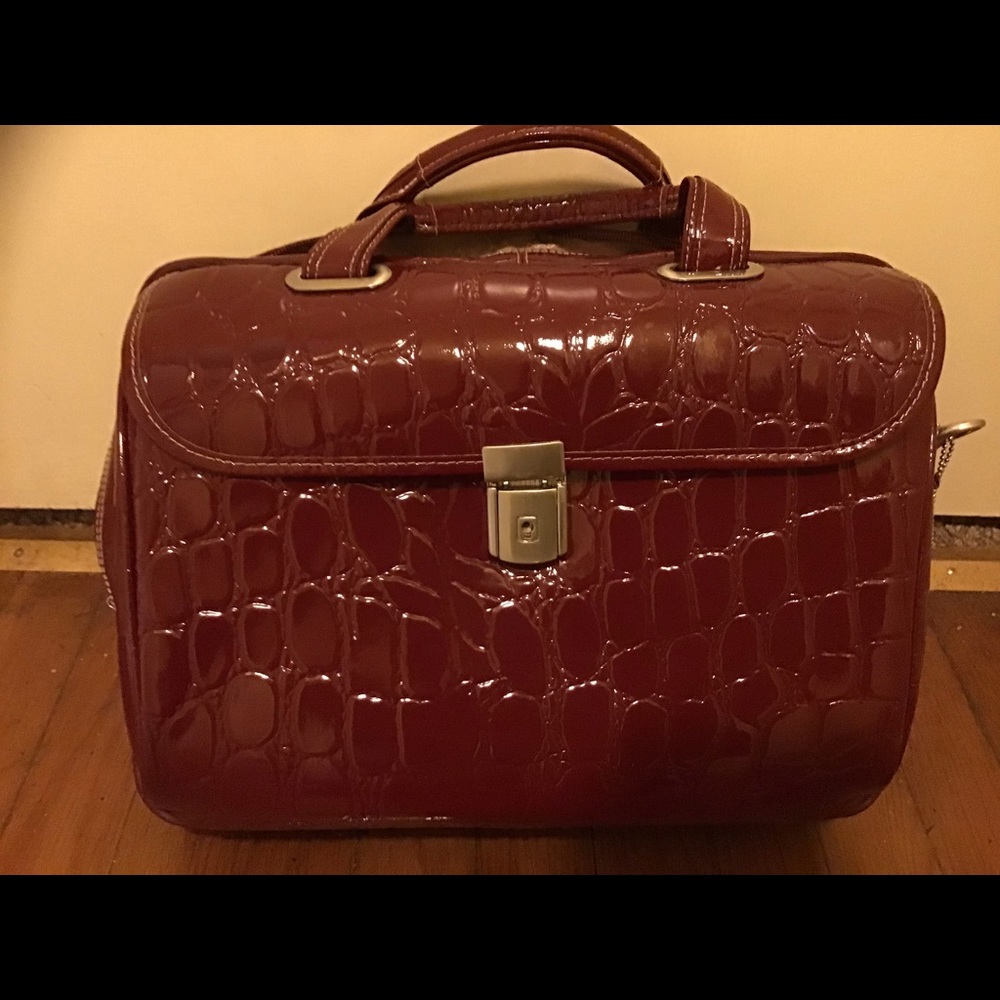 Siamod, Monterosso, SERVANO, Embossed Crocco Leather, 13" Tablet Briefcase, Red
